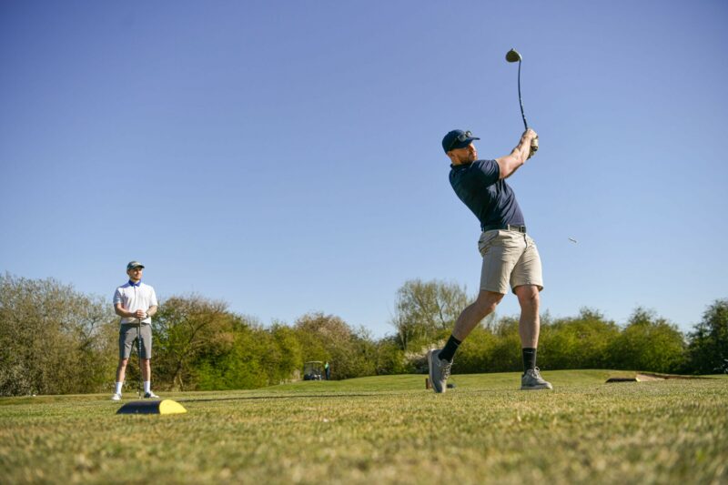 People playing golf