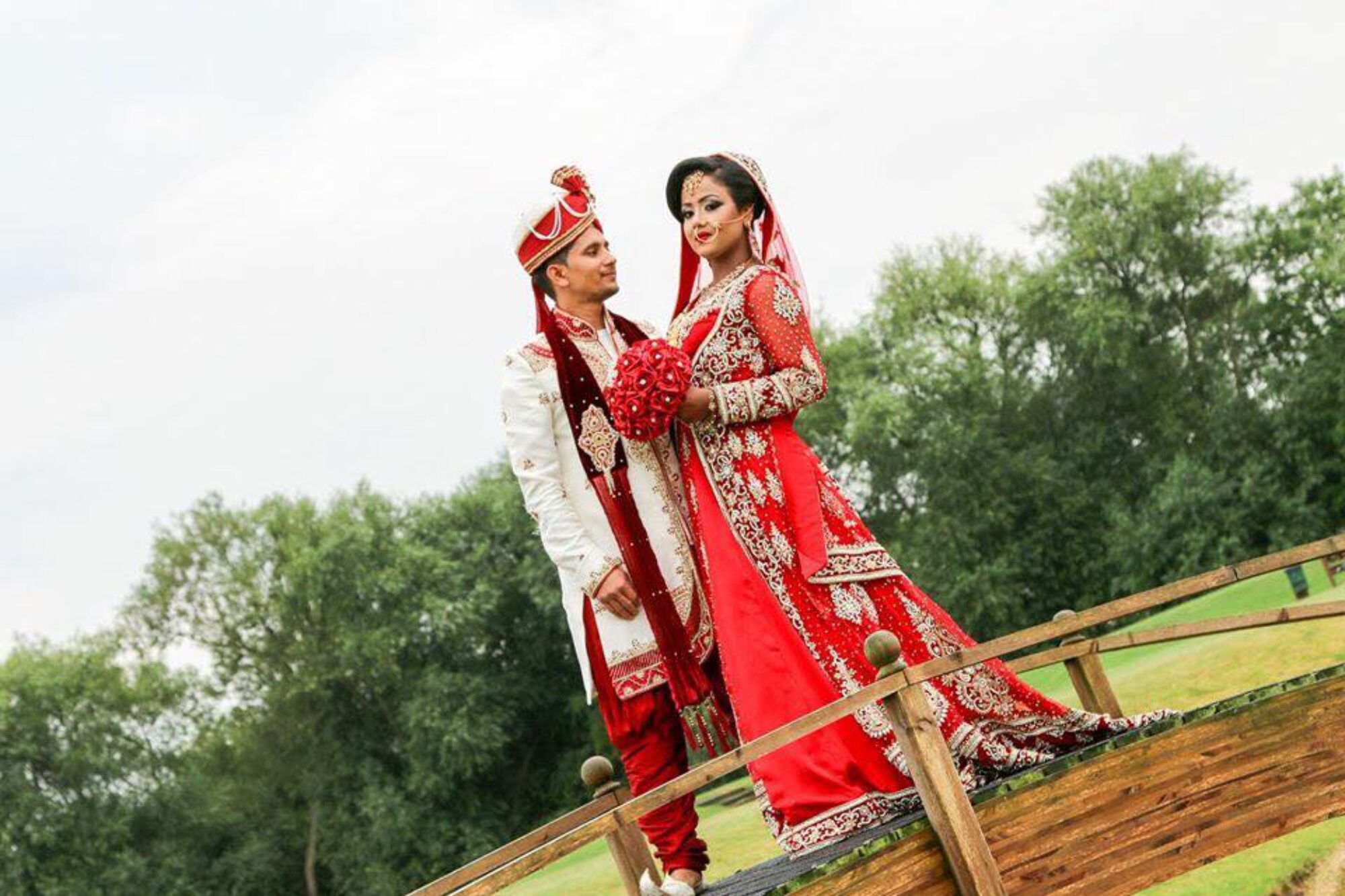Asian couple on their wedding day in Nottingham