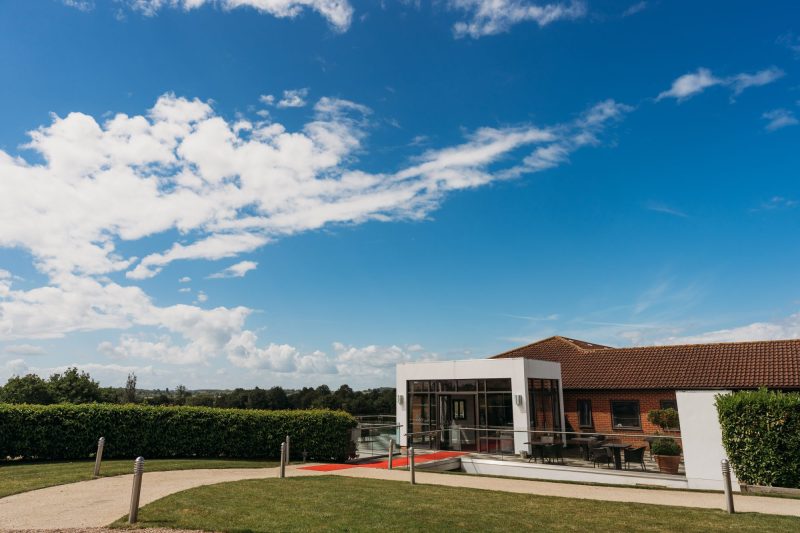 The Nottinghamshire venue under a blue sky