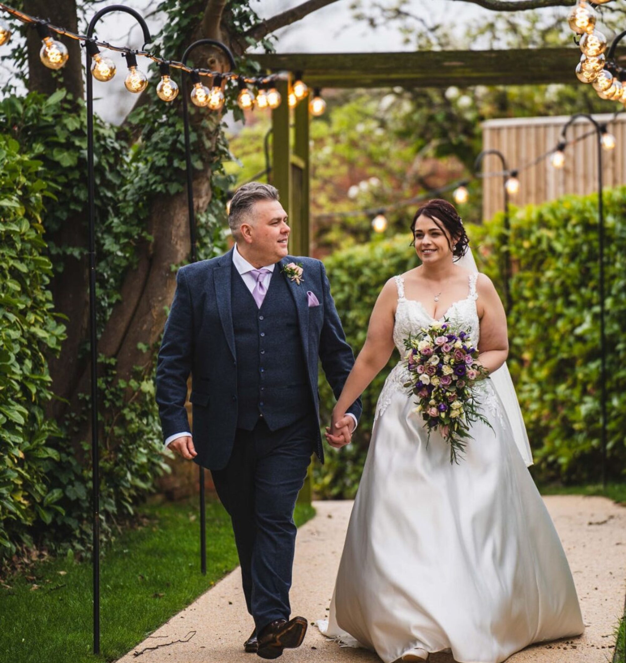 Wedding in Nottingham outdoor fairy lights