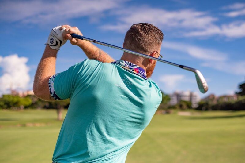 man playing golf